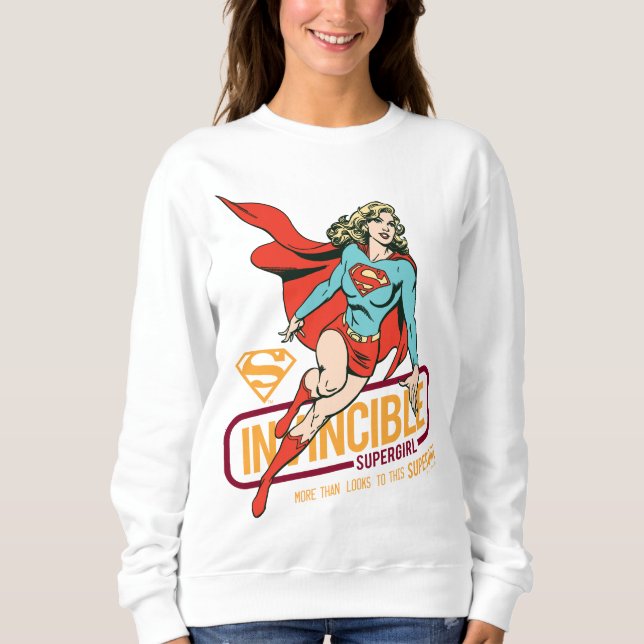 Camiseta Supergirl Invencível - Gráfico Retroativo (Frente)