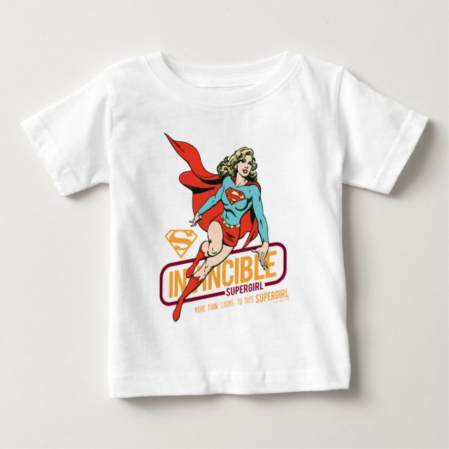 Camiseta Supergirl Invencível - Gráfico Retroativo (Frente)