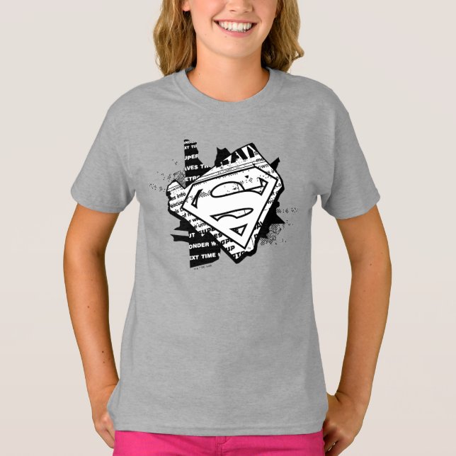 Camiseta Supergirl Newsprint S-Shield (Frente)