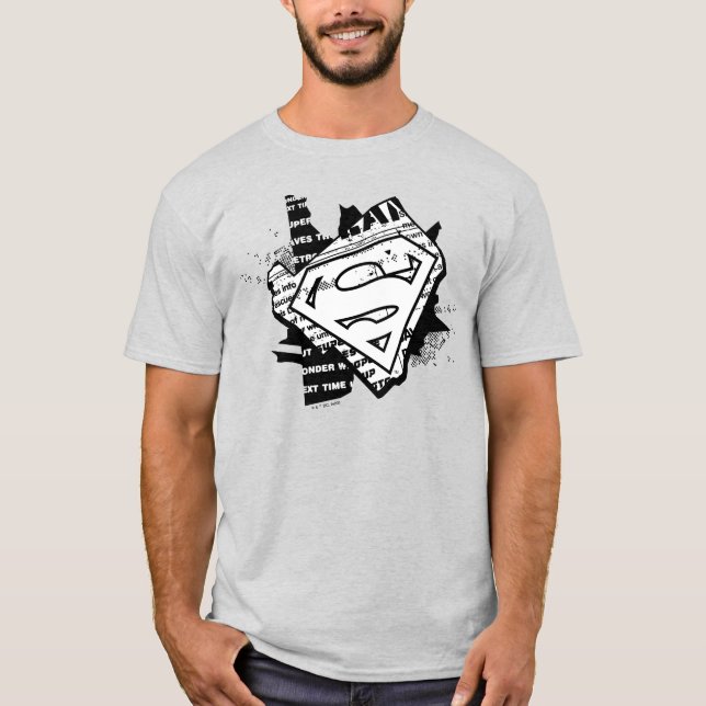 Camiseta Supergirl Newsprint S-Shield (Frente)