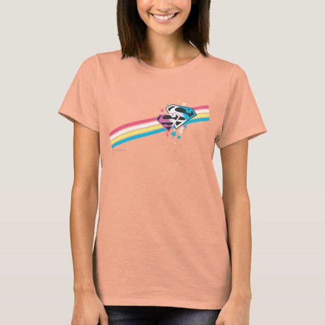 Camiseta Supergirl Rainbow Stripes (Frente)