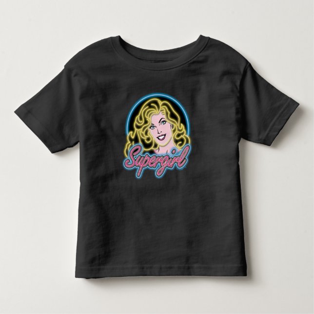 Camiseta Supergirl Retro Neon Lights Graphic (Frente)