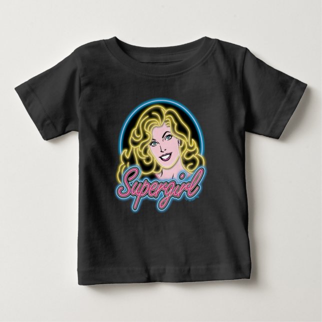 Camiseta Supergirl Retro Neon Lights Graphic (Frente)