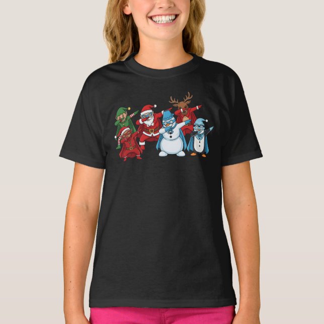Camiseta Superhero Christmas Squad Dabbing  (Frente)