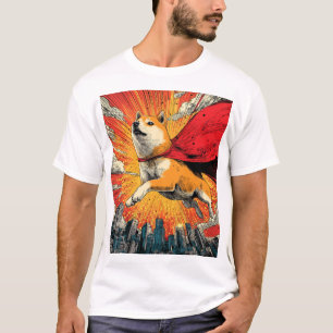 Camiseta Superhero Shiba � Cão de Banda Desenhada