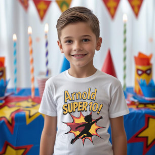 Camiseta Superherói aniversariante de meninos
