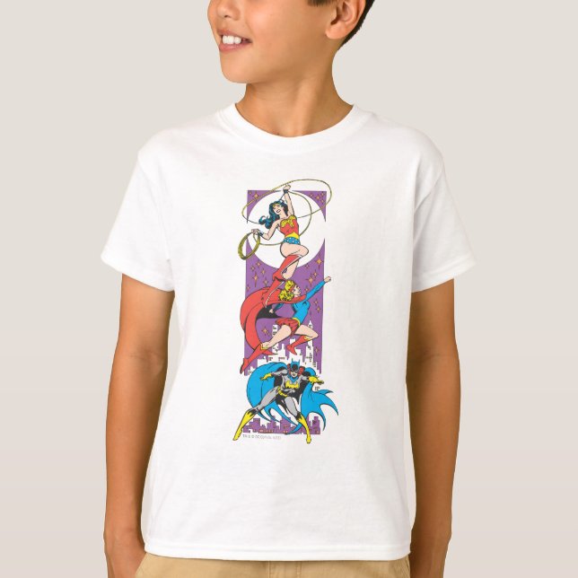 Camiseta Superheroínas Em Ação (Frente)