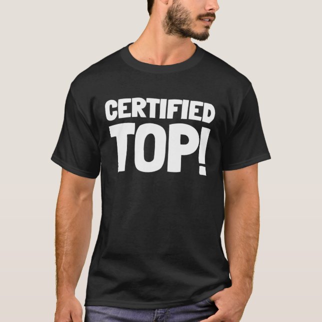 Camiseta Superior certificado engraçado (Frente)