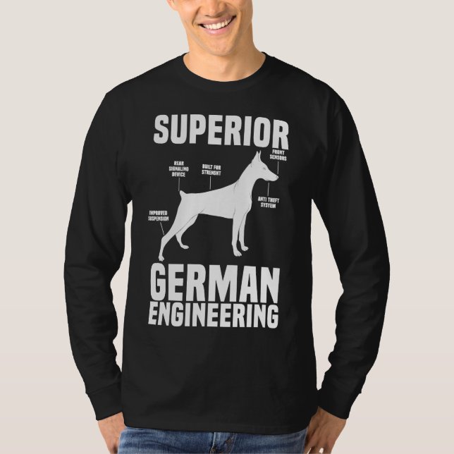 Camiseta Superiores Dobermans de Engenharia Alemães 196 (Frente)