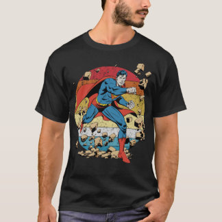 Camiseta Superman Breaking Wall Retro – Vintage Comic Hero 