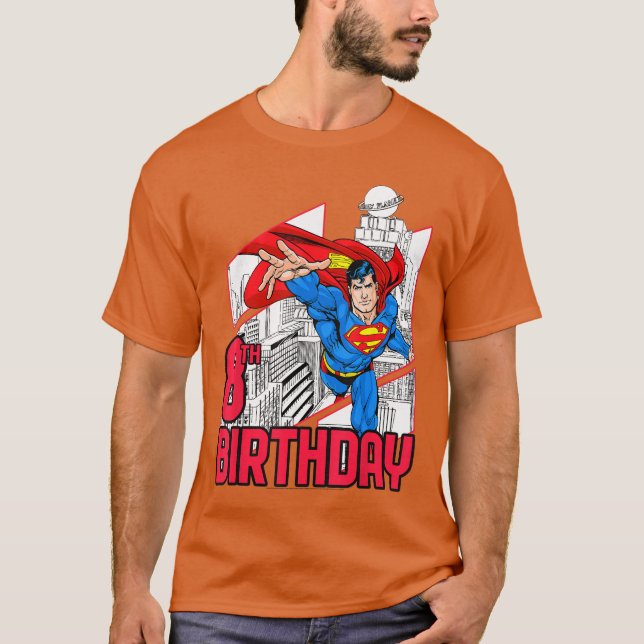 Camiseta Superman da DC Comics 8º Aniversário engraçado (Frente)
