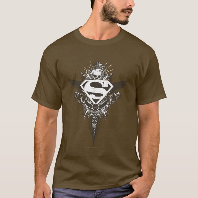 Camiseta Superman Estilizado | Logotipo branco de estrela e (Frente)