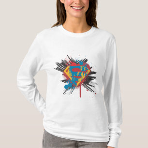 Camiseta Superman Estilizado Logotipo Splatter