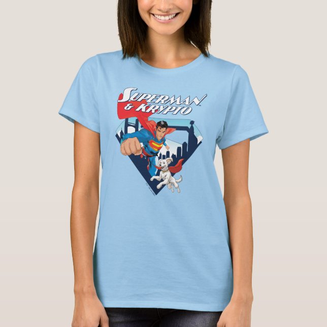 Camiseta Superman & Krypto Soar (Frente)