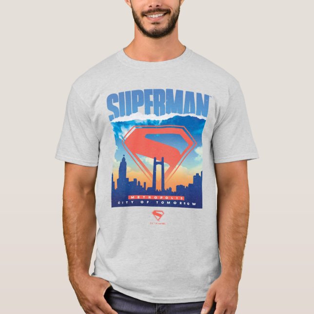 Camiseta Superman Metropolis Skyline (Frente)
