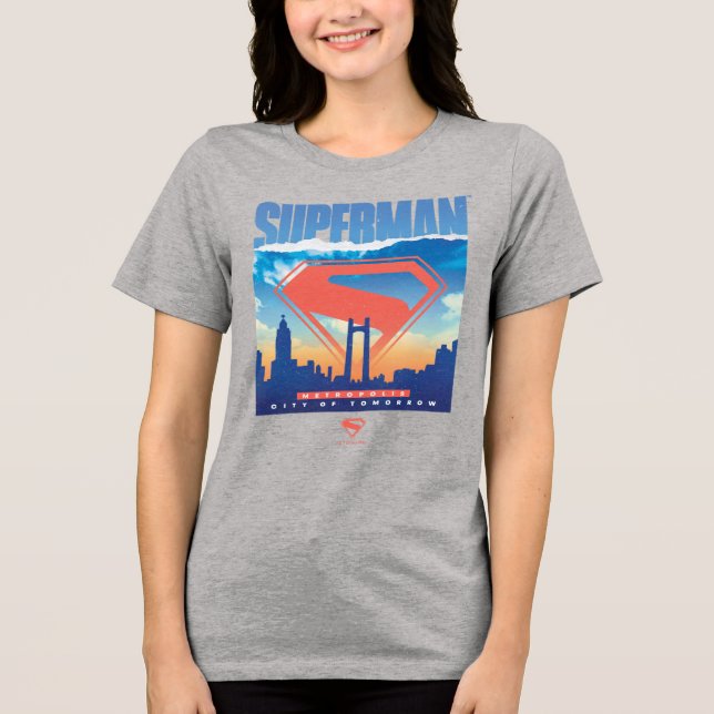 Camiseta Superman Metropolis Skyline (Frente)
