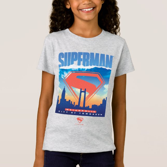 Camiseta Superman Metropolis Skyline (Frente)