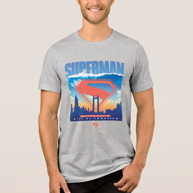 Camiseta Superman Metropolis Skyline (Frente)