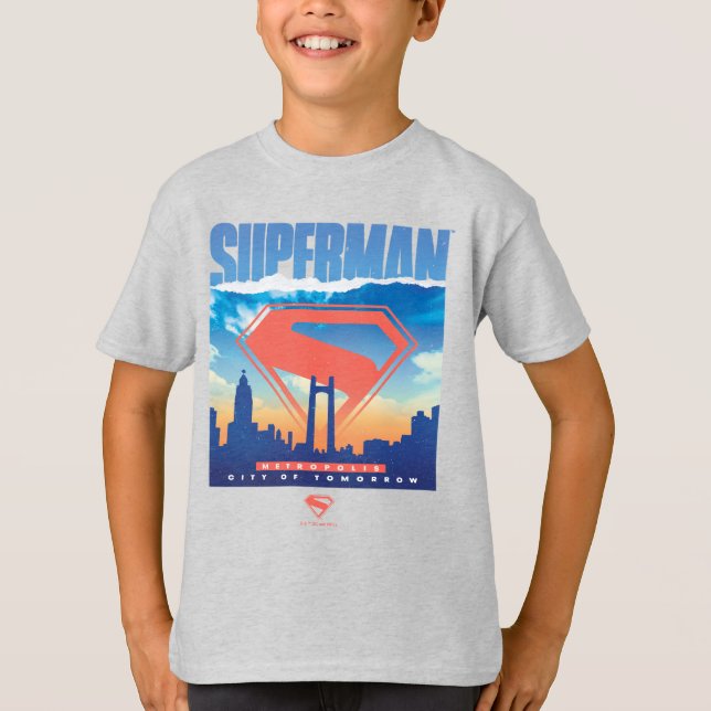 Camiseta Superman Metropolis Skyline (Frente)