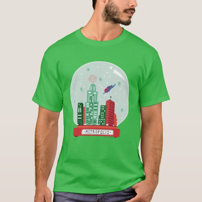 Camiseta Superman Metropolis Snow Globe Gráfico (Frente)