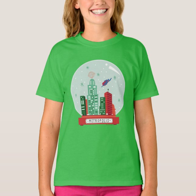 Camiseta Superman Metropolis Snow Globe Gráfico (Frente)