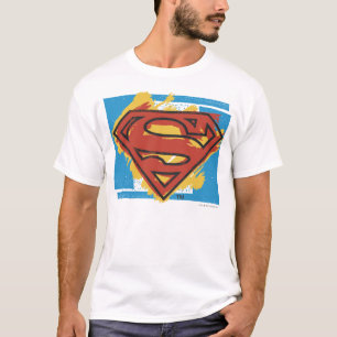 Camiseta Superman S-Shield   Logotipo azul pintado