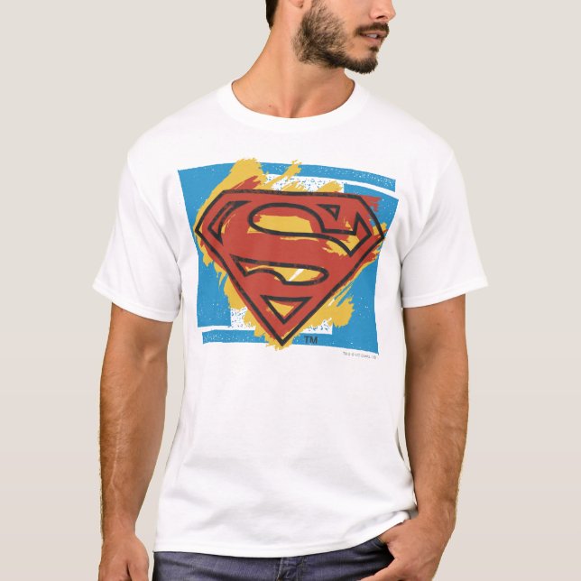 Camiseta Superman S-Shield | Logotipo azul pintado (Frente)
