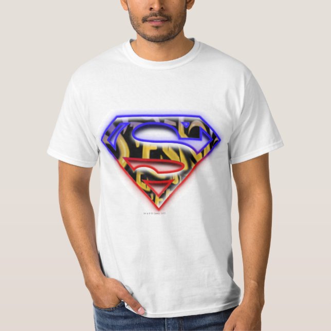 Camiseta Superman S-Shield | Logotipo de Grafite vermelho p (Frente)