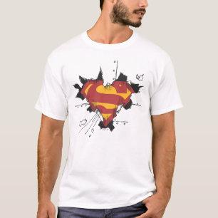 Camiseta Superman S-Shield Logotipo de metal quebrado