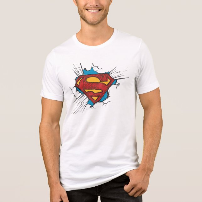 Camiseta Superman S-Shield | Logotipo em nuvens (Frente)
