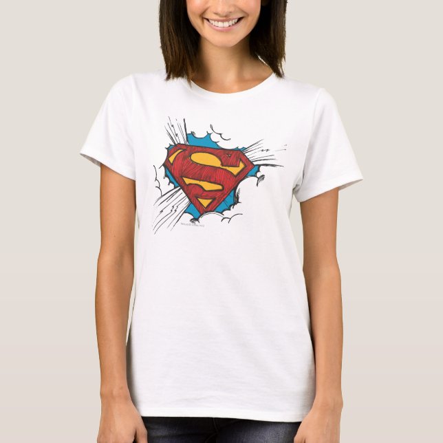 Camiseta Superman S-Shield | Logotipo em nuvens (Frente)