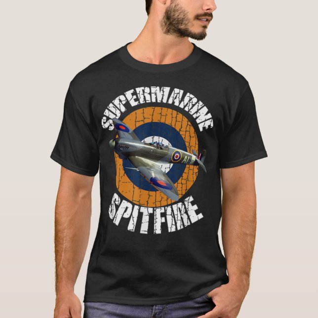 Camiseta SuperMarine Spitfire RAF Warbird Aeronave Militar  (Frente)