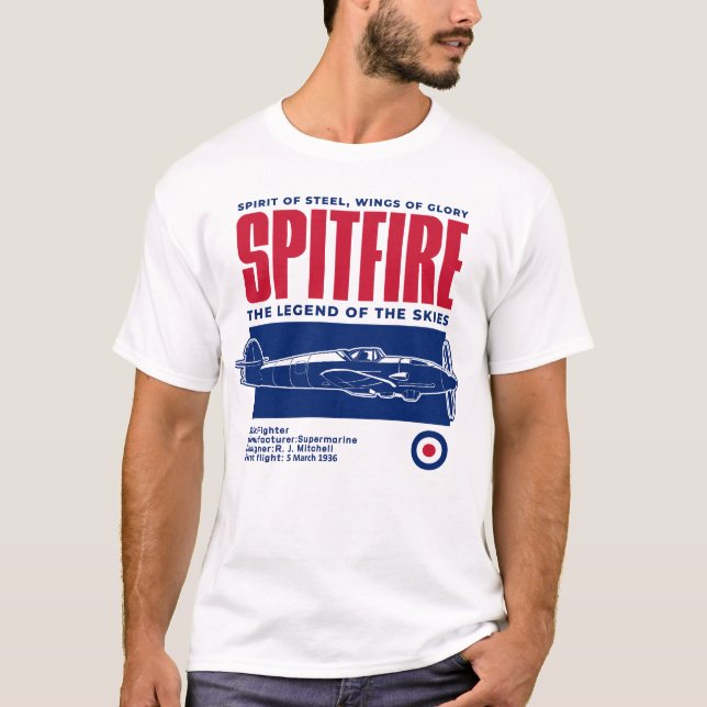 Camiseta Supermarine Spitfire | WW2 Plane (Frente)