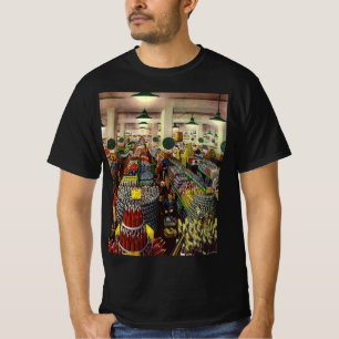 Camiseta Supermercado de negócios vintage, alimentos e bebi