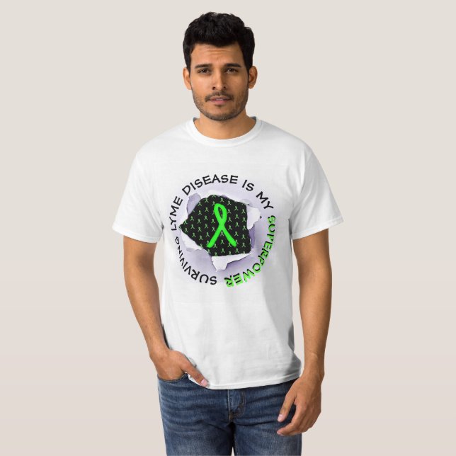 Camiseta Superpoder Sobrevivendo à Doença de Lyme (Frente Completa)