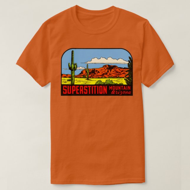 Camiseta Superstição Montagens Viagens vintage Arizona (Frente do Design)