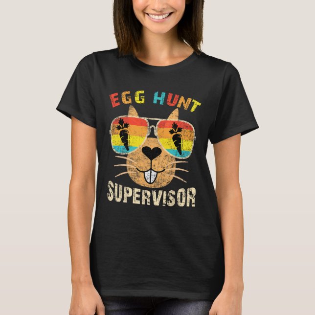 Camiseta Supervisor de Caça de Ovos Retro Festa de Caça de  (Frente)