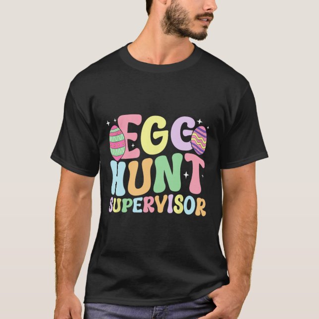Camiseta Supervisor de Caça de Ovos Retro Festa de Caça de  (Frente)