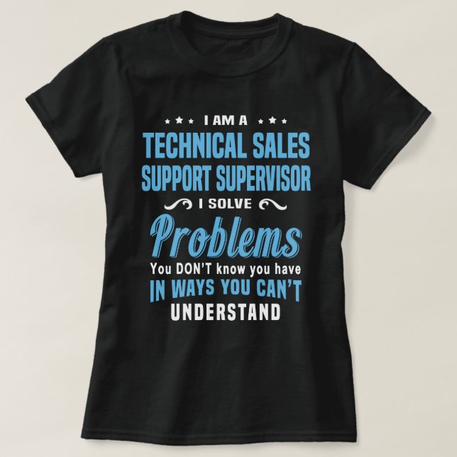 Camiseta Supervisor de suporte técnico de vendas (Frente do Design)