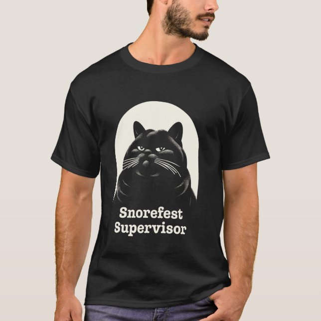 Camiseta Supervisor do Festival de Ronco de Gato Palestra F (Frente)