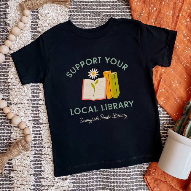 Camiseta Suportar a Biblioteca Local Personalizada (Criador carregado)