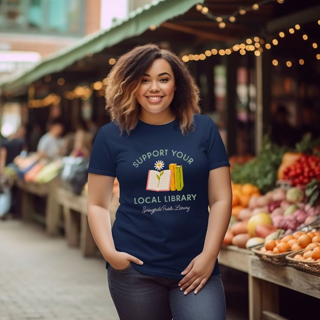 Camiseta Suportar a Biblioteca Local Personalizada (Criador carregado)