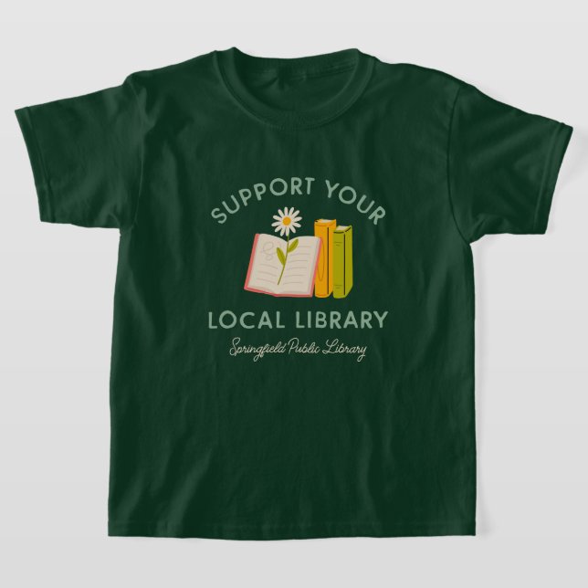 Camiseta Suportar a Biblioteca Local Personalizada (Postura )