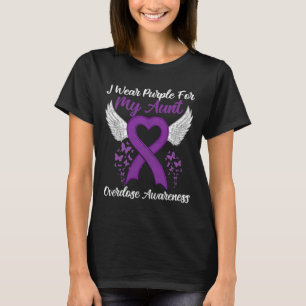 Camiseta Suportar a Consciência de Sobredosagem Mês da Tia
