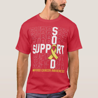 Camiseta Suportar Awarene Cancer de Infância Dourada de Fit