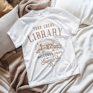Camiseta Suportar Bibliotecas Locais Sinalização de boas-vi