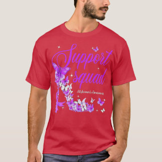 Camiseta Suportar borboleta de fita roxa esquadrão Alzheime