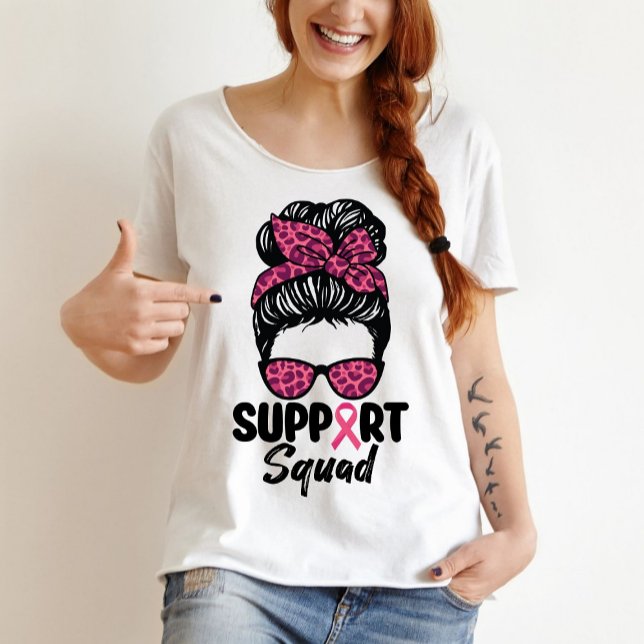 Camiseta Suportar Cancer da Mama do Guerreiro Rosa-Rosa-Tro (Criador carregado)