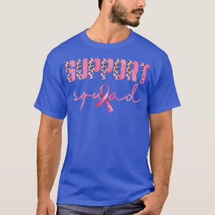 Camiseta Suportar Cancer de Leopardo-do-Fita Rosa-Quadrado