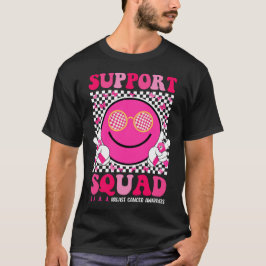 Camiseta Suportar Cancer de Mama de Face de Sorriso Rosa Qu